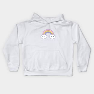 Happy Rainbow Clouds Kids Hoodie